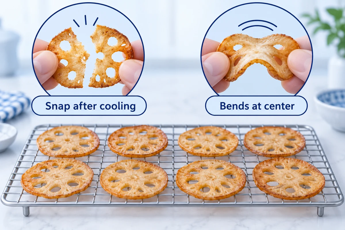 Cooled lotus-chip snap check Illustrated cooled lotus chips breaking or bending over a rack